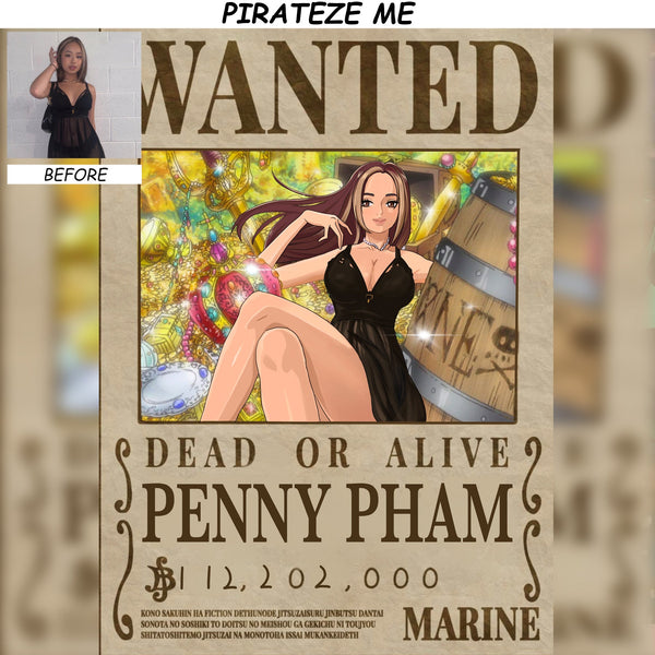 Pirate Wanted Poster Style Portrait